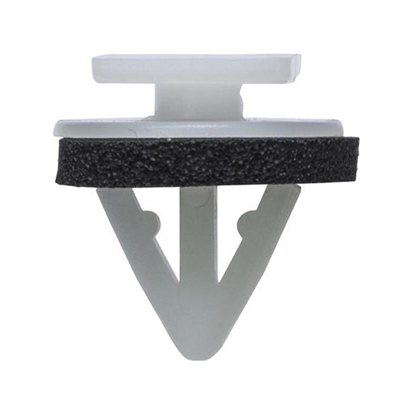 Plate Retainer Clip - 15.5 x 15.3 x 16.7mm, Hole Ø 7.5, White/Black Pack of 20