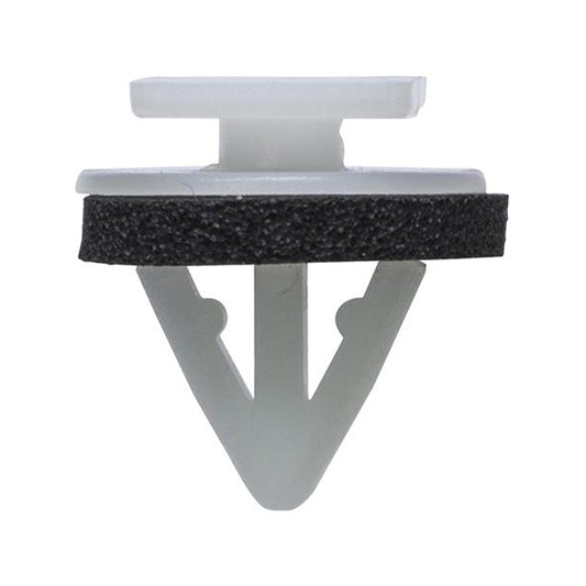 Plate Retainer Clip - 15.5 x 15.3 x 16.7mm, Hole Ø 7.5, White/Black Pack of 20