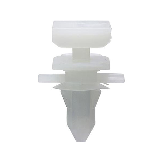 Side Moulding Clips - 24 x 23 x 33mm, Ø9mm Hole, White Pack of 10