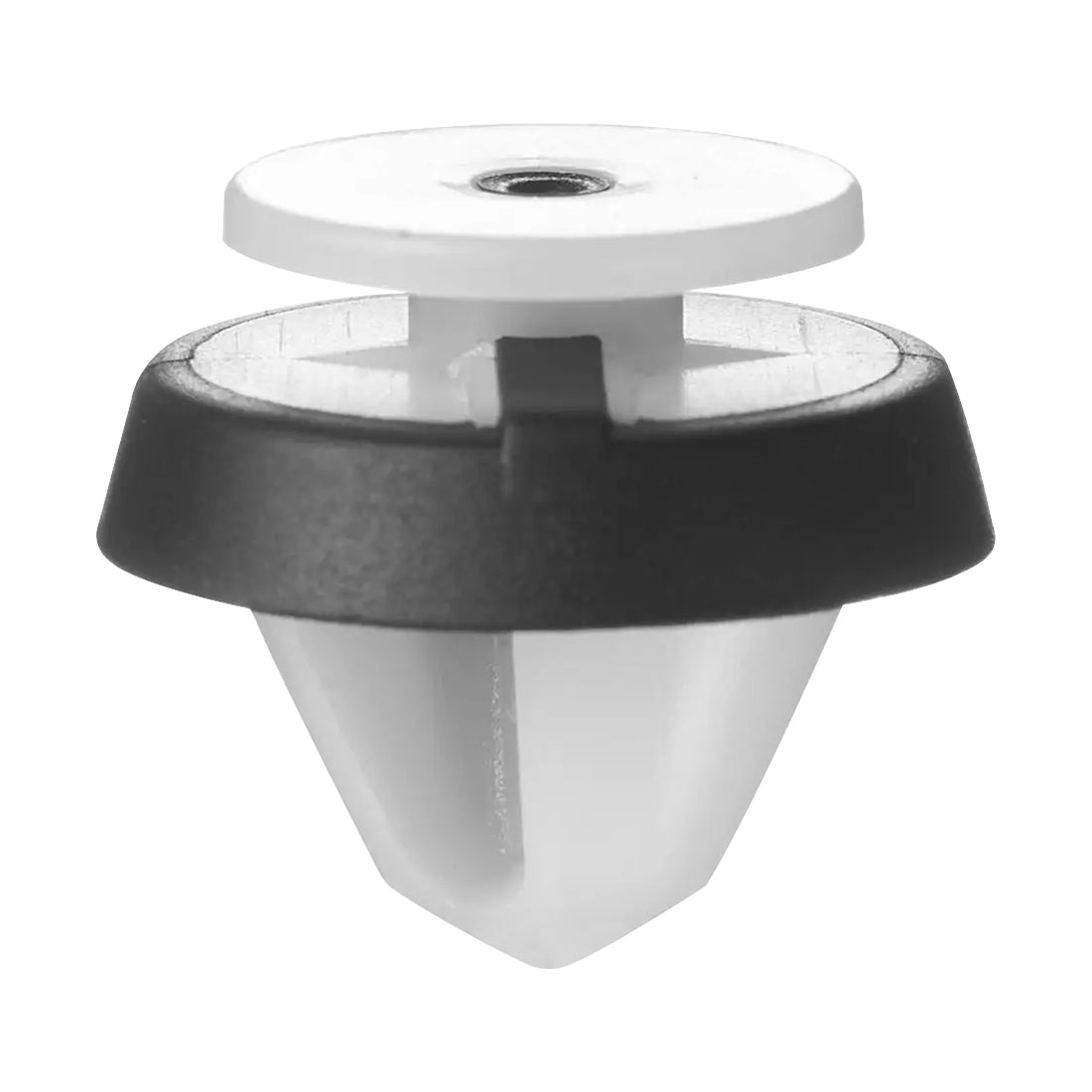 White Panel Clip with Black Rubber Diameter 18 x H16.5mm Hole Diameter 8 Suits VAG E-Up Enyaq Pack of 50