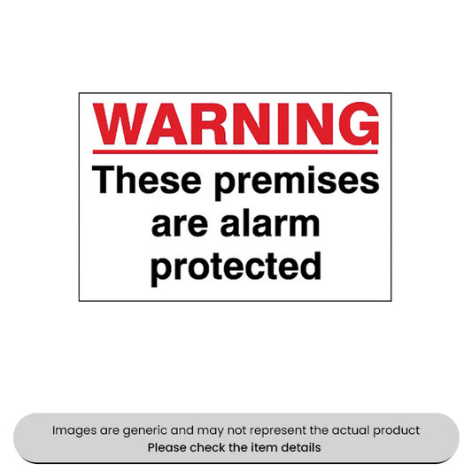 Warning Premises Alarm Adhesive 240X360MM Pack Qty 1
