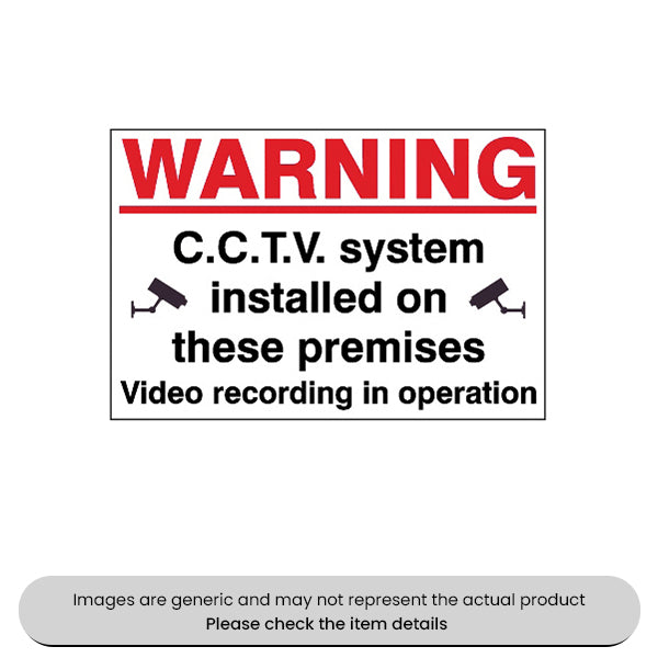 Warning CCTV Foamex 240X360MM Pack Qty 1