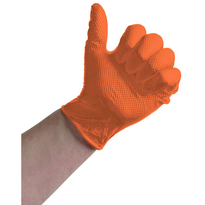OnHand Grip Plus Nitrile Gloves - Orange, XL, Medical Grade Box of 90