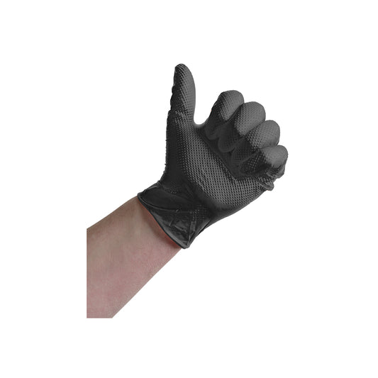 OnHand Grip Plus Nitrile Gloves - Black, XL, Medical Grade Boxes of 10 x 90