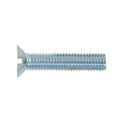 Machine Screw - Countersunk Slot, M6 x 50mm, Full Thread, Zinc Plated Steel, BS 57 Pack of 100