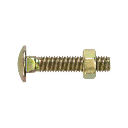 Coach Bolts and Nuts M12 x 200 Zinc Plated Steel DIN 603 Pack of 10 Pairs