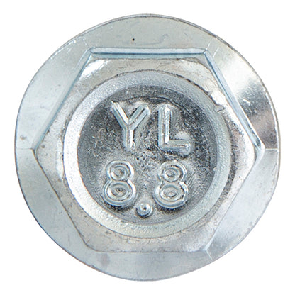 Flanged Serrated Bolt M10 x 50 Zinc Plated Steel DIN 6921 Grade 8.8 Pack of 25