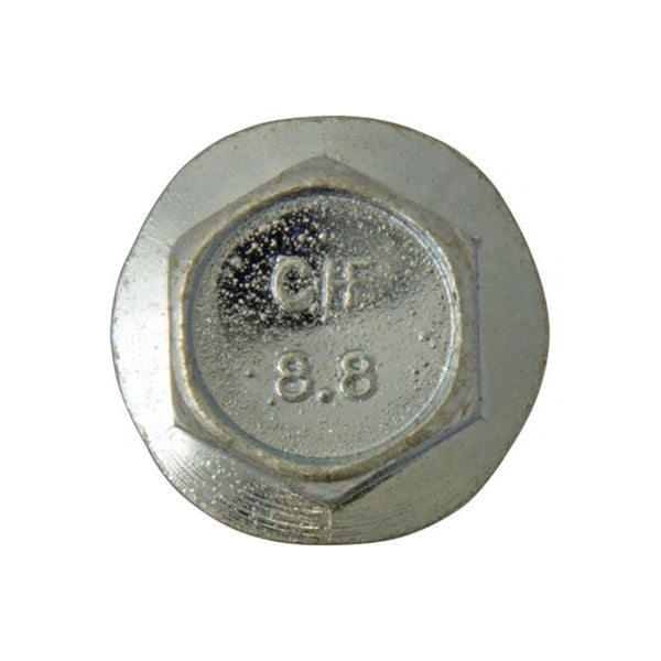 Flanged Serrated Setscrew M8 x 20 Zinc Plated DIN 6921 Pack of 100