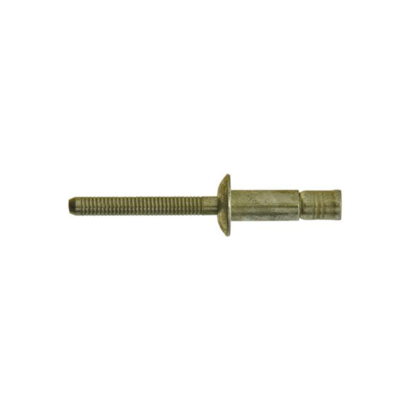 Monobolt Rivets - Zinc Plated Carbon Steel, 6.4 x 23mm (1/4" x 7/8"), Ø12.9mm Flange, Protruding Head Pack of 100