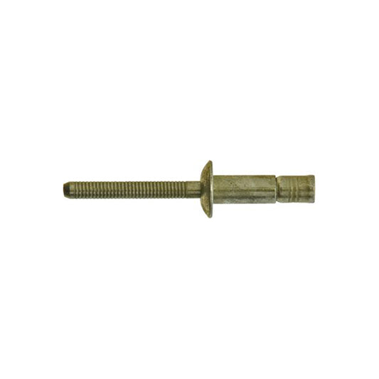Monobolt Rivets - Zinc Plated Carbon Steel, 6.4 x 23mm (1/4" x 7/8"), Ø12.9mm Flange, Protruding Head Pack of 100