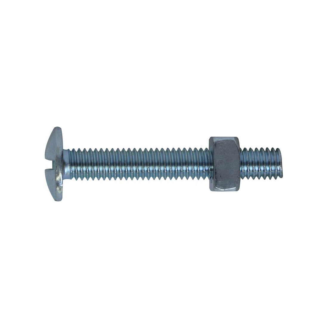 Roof Bolts and Nuts M6 x 50 Zinc Plated Steel DIN 603 Pack of 100 Pairs