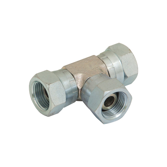 Hydraulic BSPP Equal Tee Female 3/8" - BSPP Thread, Robust Construction Qty 1