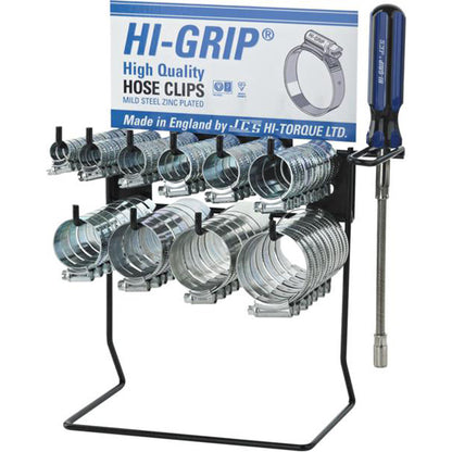 JCS Hose Clip Dispenser 100pc Set Zinc Plated Mild Steel Includes Flexible Driver Qty 1