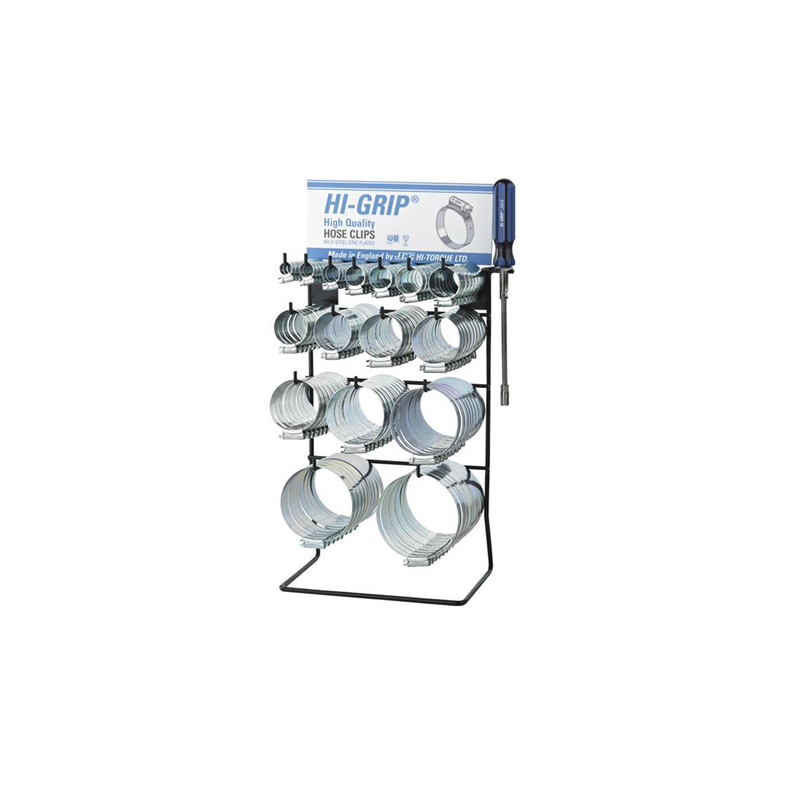 JCS Hose Clip Dispenser 160pc Set Zinc Plated Mild Steel Includes Flexible Driver Qty 1