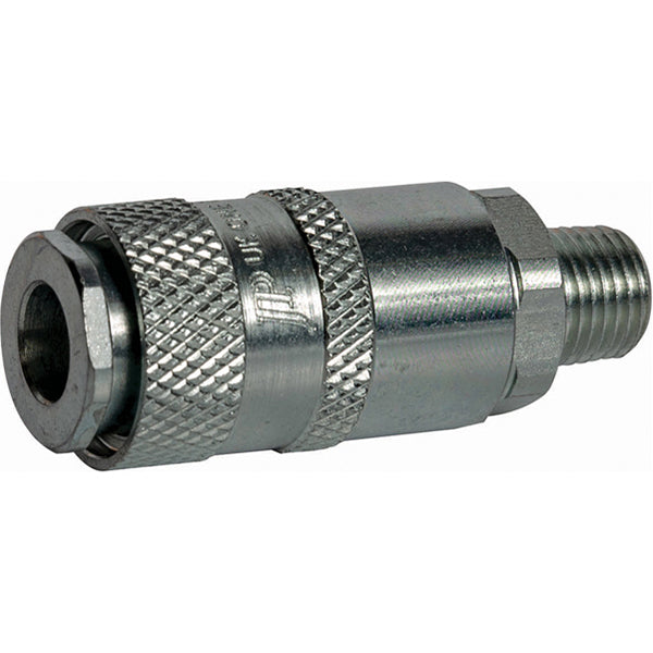 JAMEC PEM UK Style Coupling - 1/4" Male, One?Stage, Steel, 200psi, 43cfm @100psi Pack of 2