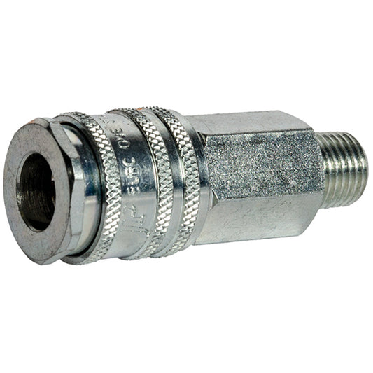 JAMEC PEM Euro High Flow Coupling - 1/4" Male, Steel, Anti?Release Flange, 200psi, 62cfm @100psi Qty 1