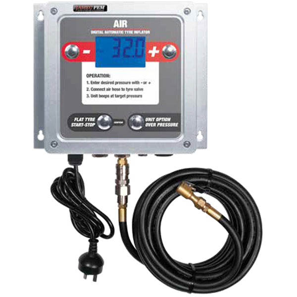 JAMEC PEM Digital Wall Mounted Tyre Inflator - 7.6m Hose, Die Cast Aluminium, OPS Function, EC Accuracy Certified Qty 1