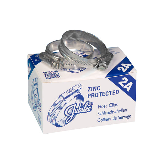 Jubilee Hose Clips Boxed Size 1X 30–40mm Mild Steel Zinc Plated Box of 10