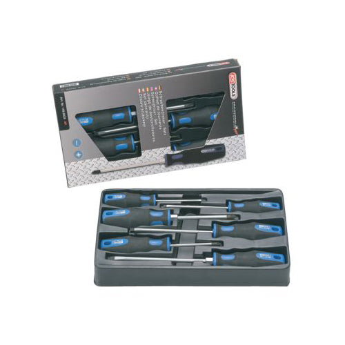 KS Tools Screwdriver Set Slotted & Pozidriv 6pc ERGO Plus Non-Slip Qty 1 Set