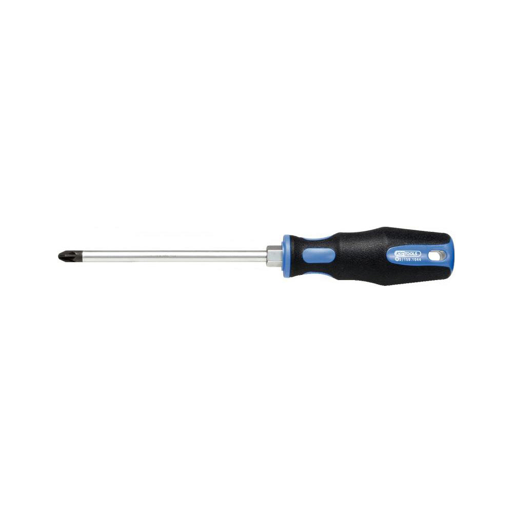 KS Tools Screwdriver Pozidriv PZ2 x125mm ERGO Plus Chrome Shaft Qty 1