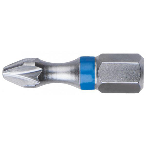 KS Tools TORSIONpower Bit PZ2 1/4" S2 Steel Bright Nickel Plated 25mm Pack of 5
