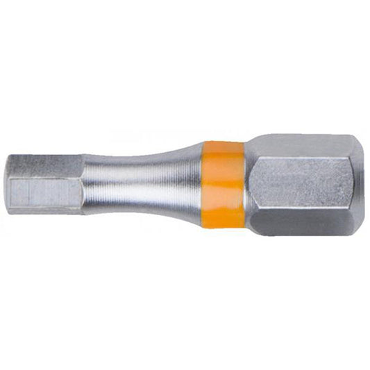 KS Tools TORSIONpower Bit H4 1/4" Hex S2 Steel Bright Nickel Plated 25mm Pack of 5