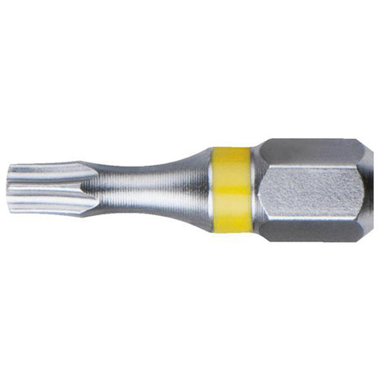 KS Tools TORSIONpower Bit T30 1/4" S2 Steel Bright Nickel Plated 25mm Pack of 5