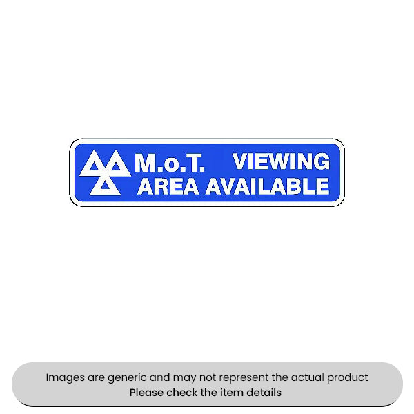 Mot Viewing Area Available Foamex 150X600MM Pack Qty 1