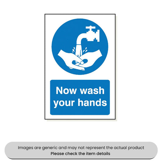 Now Wash Your Hands Foamex 240X360MM Pack Qty 1
