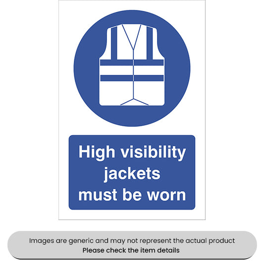 High Vis Jackets Must Be Worn Adhesive 240X360MM Pack Qty 1
