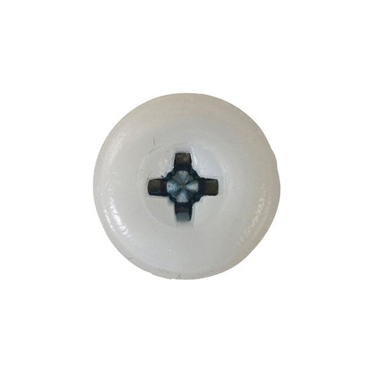Number Plate Screw White No.10 x 18mm 4.8 x 18mm Pack of 100