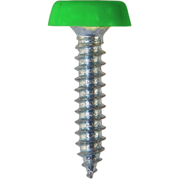 Number Plate Screw Green No.10 x 24mm 4.8 x 24mm Pack of 100