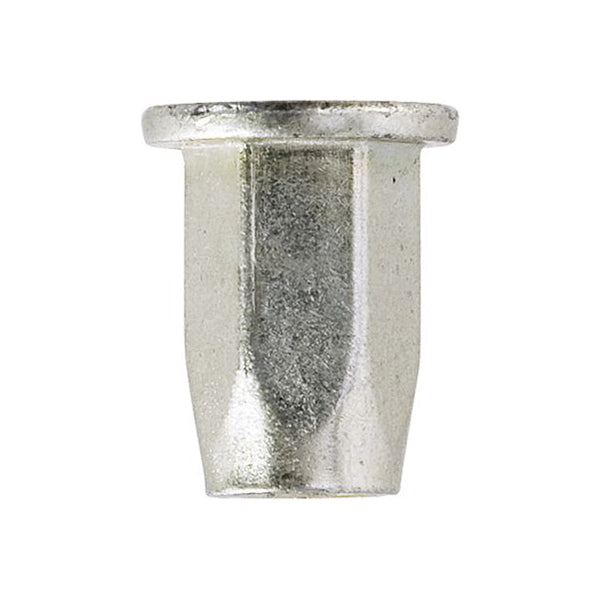Threaded Inserts - Full Hex Stand Flange M5, Hole Size 7mm, Zinc?Plated Steel Pack of 50