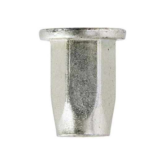 Threaded Inserts - Full Hex Stand Flange M8, Hole Size 11mm, Zinc?Plated Steel Pack of 50
