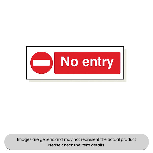 No Entry Adhesive 120X360MM Pack Qty 1