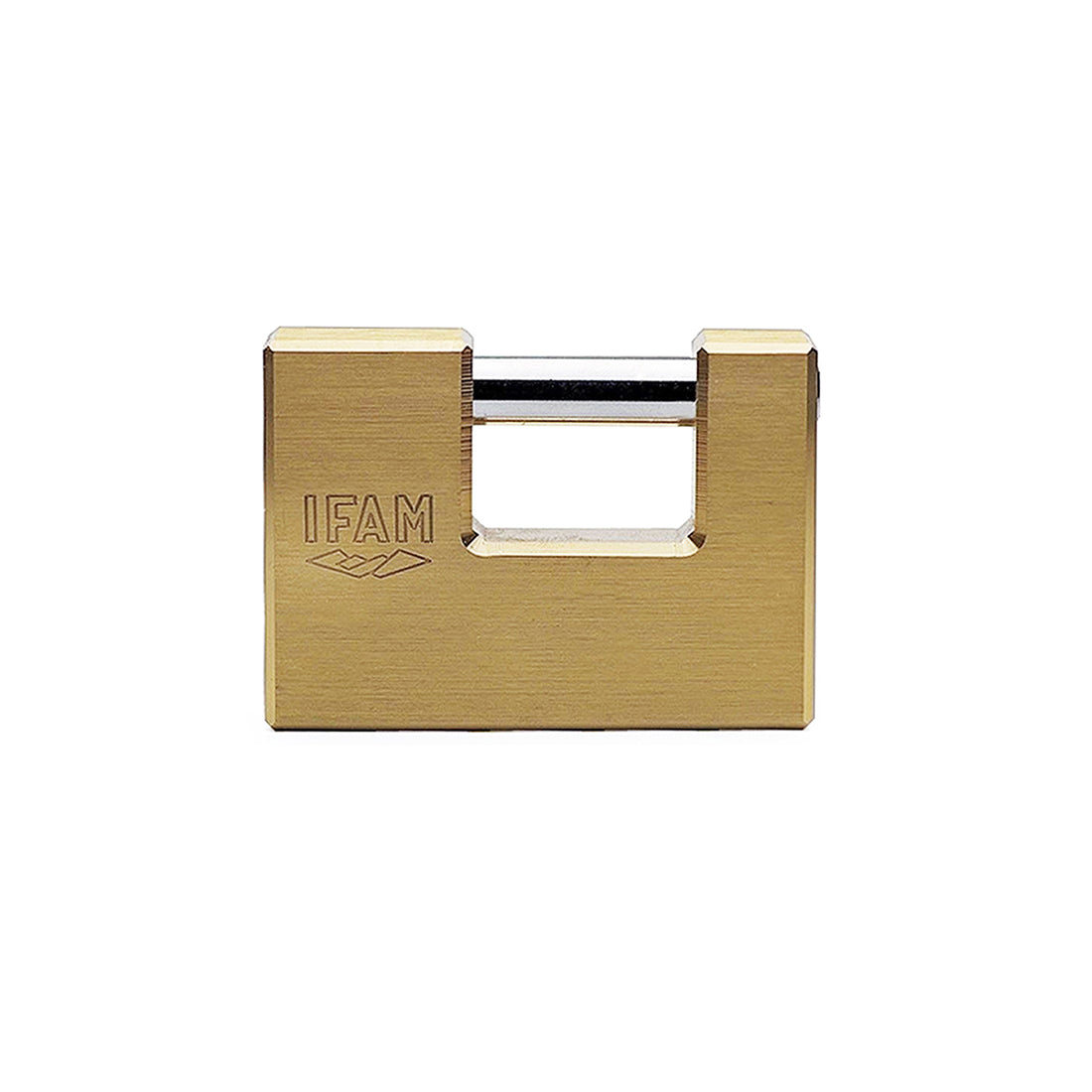 IFAM IFAM U Brass Padlock - 70mm Body, Solid Brass, Chrome Plated Steel Shackle, Automatic Locking, Supplied with 2 Keys Qty 1