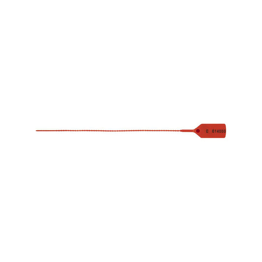 Kel?Tie Security Seals - Red, Sequentially Numbered, Polypropylene, 160mm Tie Length, 19 x 36mm Flag Box of 1000