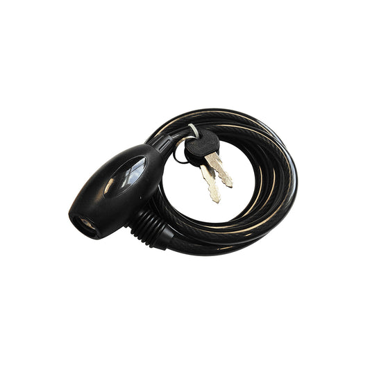 Spiral Cable Lock - 1.5m Length, Supplied with 2 Keys Qty 1