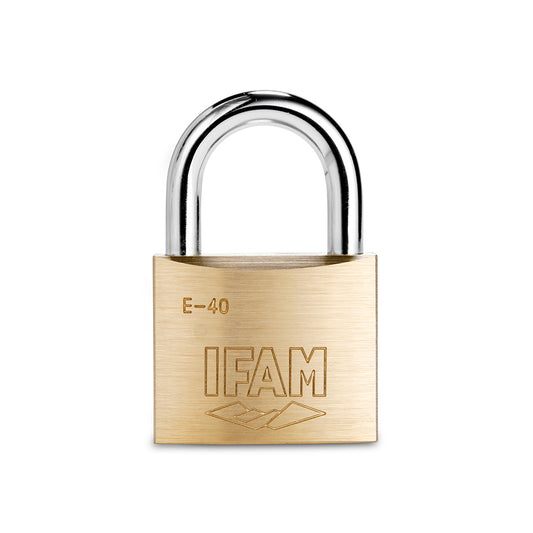 IFAM IFAM Brass Padlock - 40mm Body Width, Standard Shackle, Hardened Carbon?Nitride Chrome Plated Steel, Pick Proof, 2 Keys Qty 1