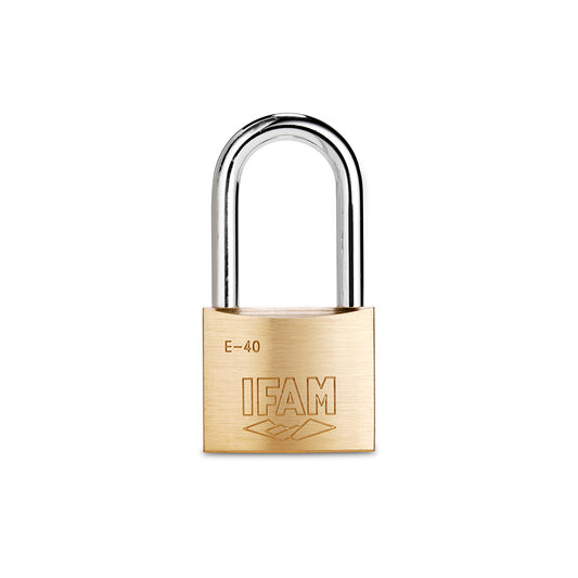 IFAM IFAM Brass Padlock - Long Shackle, 50mm Body Width, Hardened Carbon?Nitride Chrome Plated Steel, Pick Proof, 2 Keys Qty 1