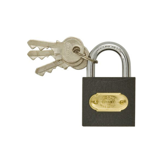 Steel/Brass Padlock - Standard Shackle, 50mm Size, Galvanised Steel Body, Brass Cylinder, Supplied with 3 Keys Pack of 2