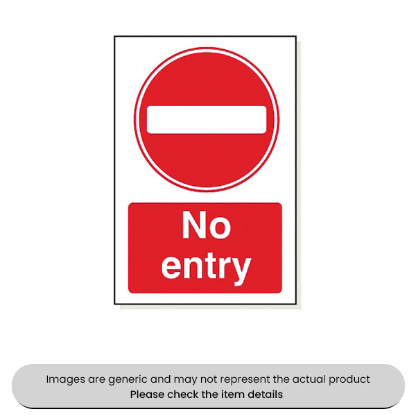 No Entry Adhesive 240X360MM Pack Qty 1