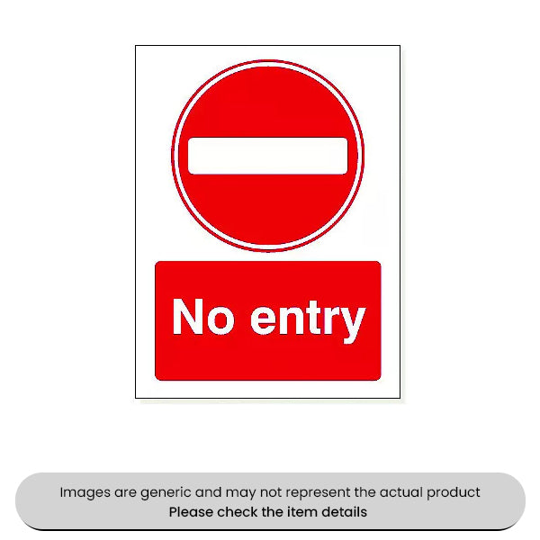 No Entry Foamex 480X360MM Pack Qty 1