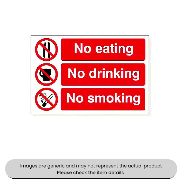 No Eating/ Drinking/ Smoking Foamex 480X360MM Pack Qty 1