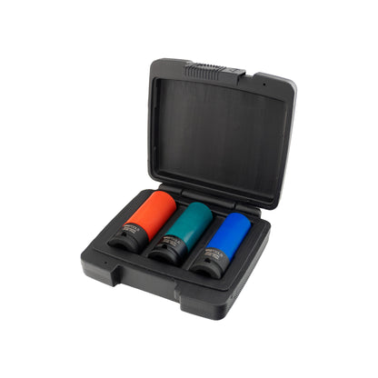 RG Tools 1/2" Impact Deep Socket Set 3?Piece (17 19 21mm) Alloy Wheel Safe Qty 1 Set