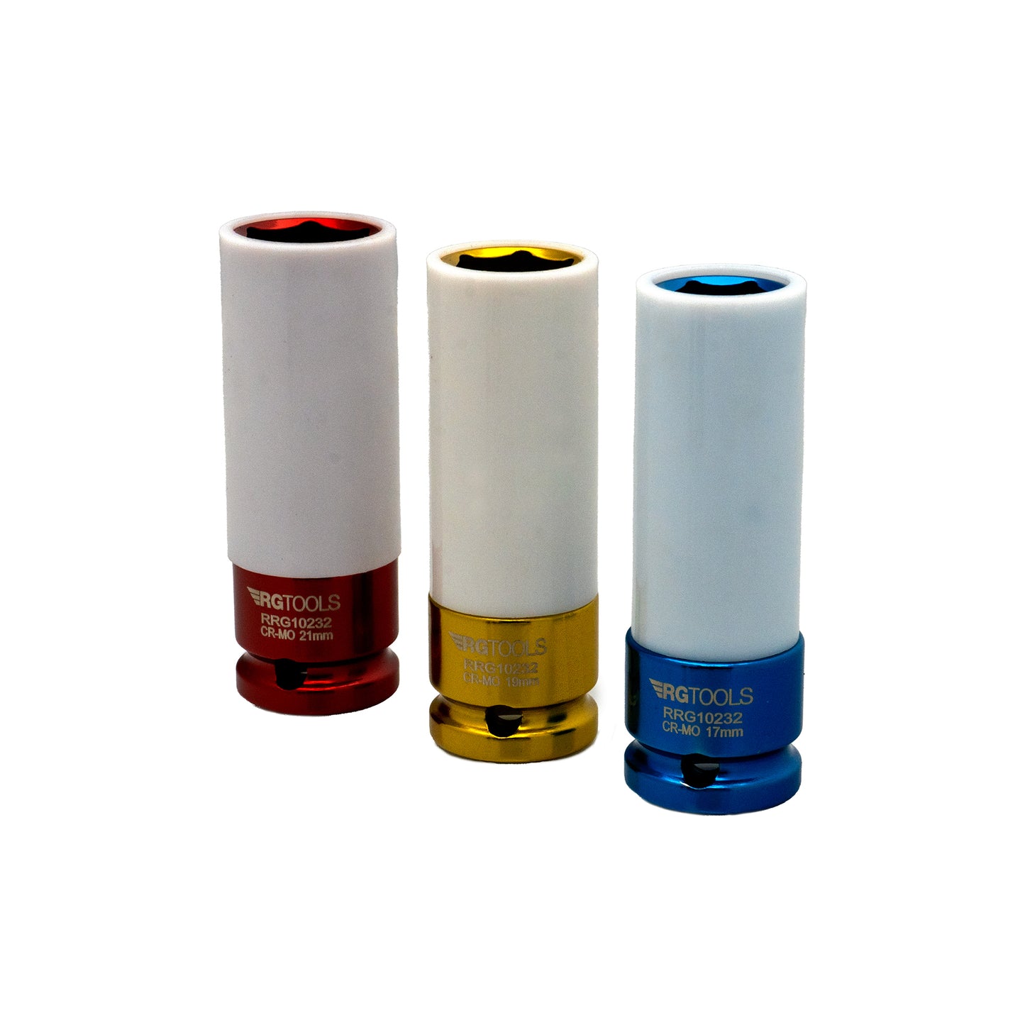 RG Tools 1/2" Impact Deep Socket Set 3?Piece (17 19 21mm) Electro?Deposit Finish Qty 1 Set