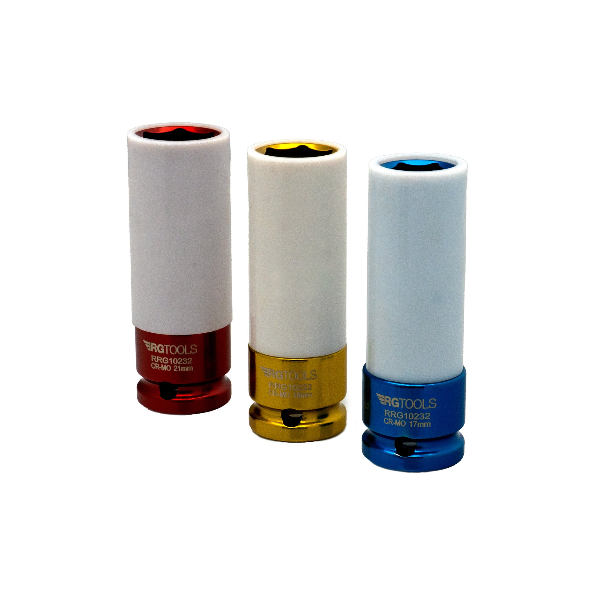 RG Tools 1/2" Impact Deep Socket Set 3?Piece (17 19 21mm) Electro?Deposit Finish Qty 1 Set