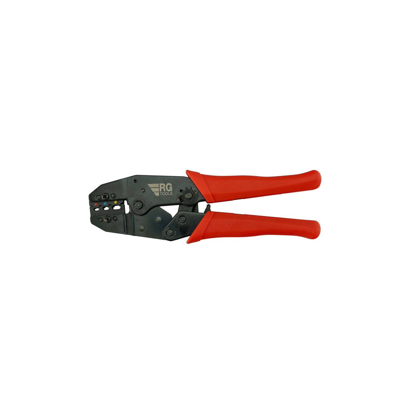 RG Tools Ratchet Crimper Red Blue Yellow Terminals Cushioned Handle Qty 1