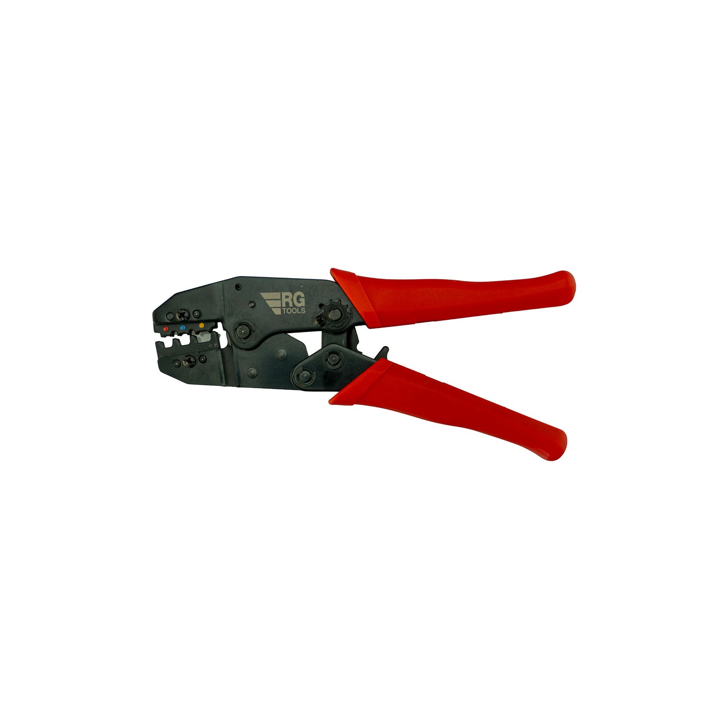 RG TOOLS Ratchet Crimper Red Blue Yellow Terminals Cushioned Handle Qty 1