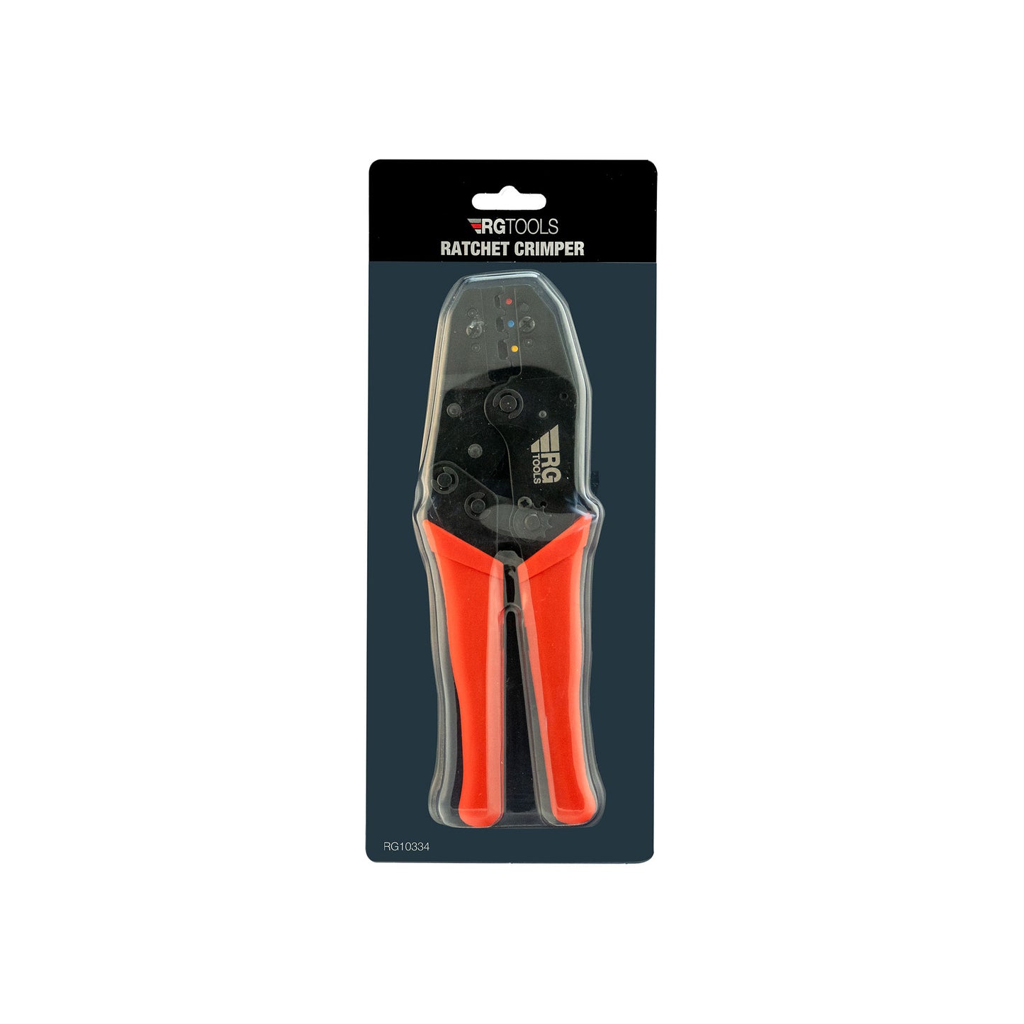 RG TOOLS Ratchet Crimper Red Blue Yellow Terminals Cushioned Handle Qty 1